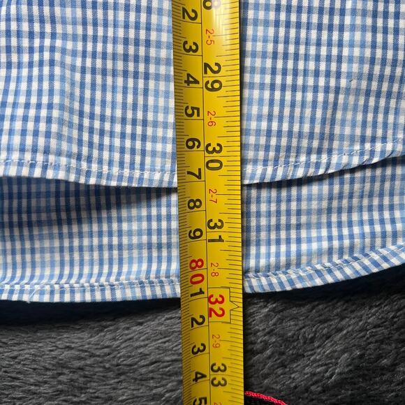 ✨Pendleton Button Down Shirt XXL Blue Gingham Wrinkle Resistant 100% Cotton - Picture 5 of 6